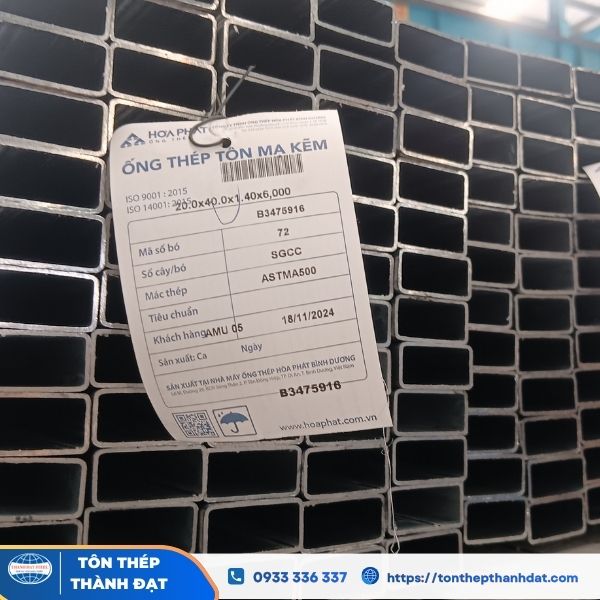 Thép hộp hòa phát 20x40 Thép hộp hòa phát 20x40