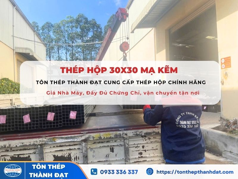 thép hộp mạ kẽm 30x30