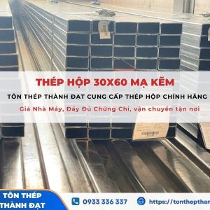 Thép hộp mạ kẽm 30x60